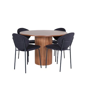 Matgrupp Venture Home med Bianca Matbord och 4 Valor Matstolar