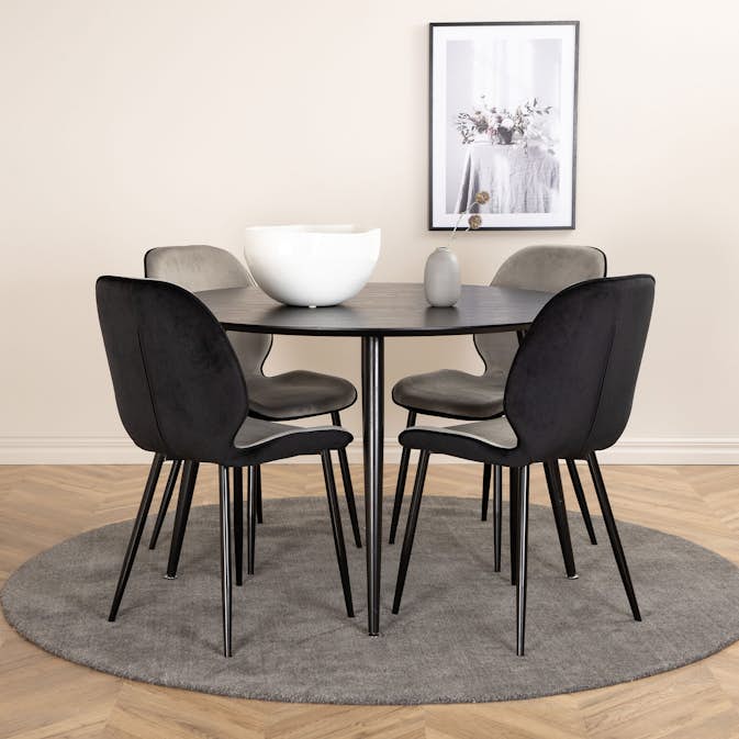 Matgrupp Venture Home Dipp Ø115 cm med 4 Emma Stolar