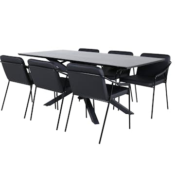 Matgrupp Venture Home med Piata Matbord och 6 Tjärö Matstolar