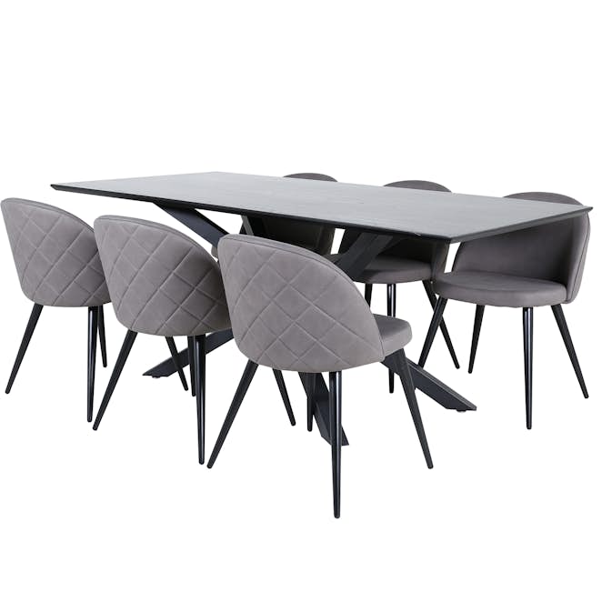 Matgrupp Venture Home med Piata Matbord och 6 Valentina Stitcthes Matstolar