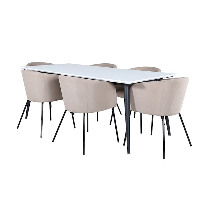 Matgrupp Venture Home Jolie med 6 Bergen Stolar Polyesterlinen