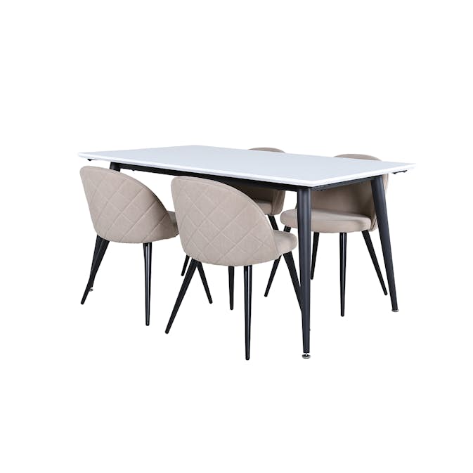 Matgrupp Venture Home Jolie med 4 Valentina Stitcthes Stolar Polyesterlinen