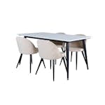 Matgrupp Venture Home Jolie med 4 Valentina Stitcthes Stolar Sammet