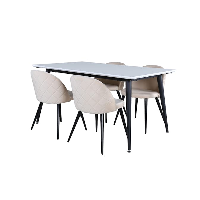 Matgrupp Venture Home Jolie med 4 Valentina Stitcthes Stolar Sammet