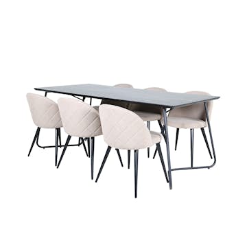 Matgrupp Venture Home Annika matbord och Valentina Stitcthes matstol