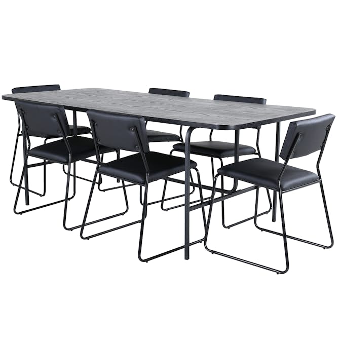 Matgrupp Venture Home Chicago matbord och Kungshamn matstol Svart