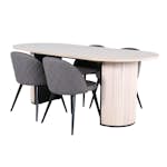 Matgrupp Venture Home med Bianca Matbord och 4 Valentina Stitcthes Matstolar