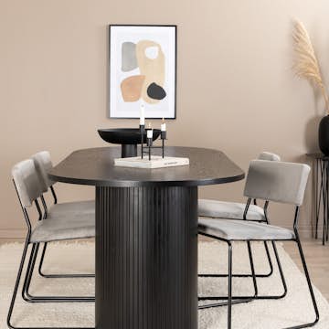 Matgrupp Venture Home Bianca Svart med 4 Kungshamn Stolar