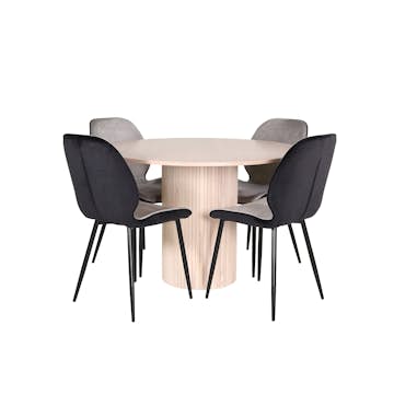Matgrupp Venture Home med Bianca Matbord och 4 Elisa Matstolar