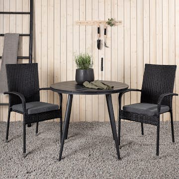 Matgrupp Utomhus Venture Home Break Ø90 med 2 Anna KarmTrädgårdsstolar