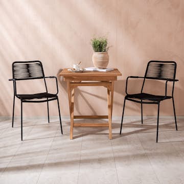 Cafégrupp Venture Home Ghana 70x70 med 2 Lindos Karmstolar