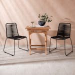 Matgrupp Utomhus Venture Home Ghana Teak 70x70 cm med 2 Lindos StapelTrädgårdsstolar