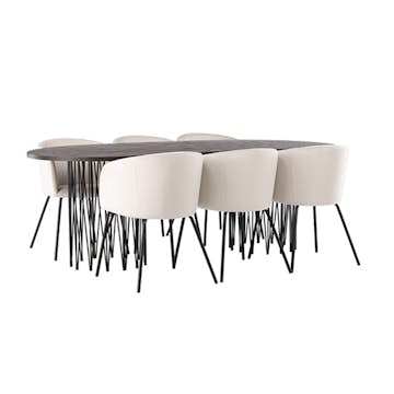 Matbord furniture/fashion Stone med 6 Berit Stolar