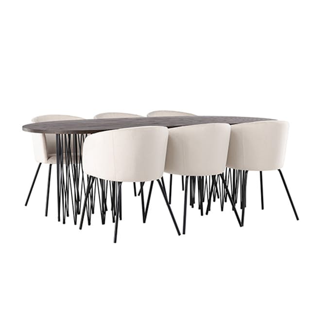 Matbord furniture/fashion Stone med 6 Berit Stolar