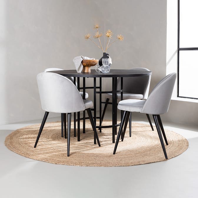 Matgrupp Venture Home Copenhagen med 4 Velvet Stolar