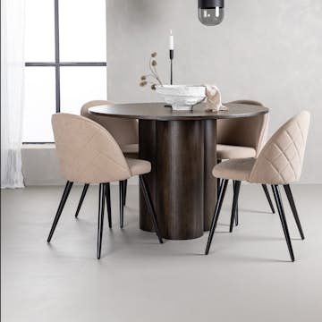 Matgrupp Venture Home Olivia med 4 Velvet Stitches Stolar