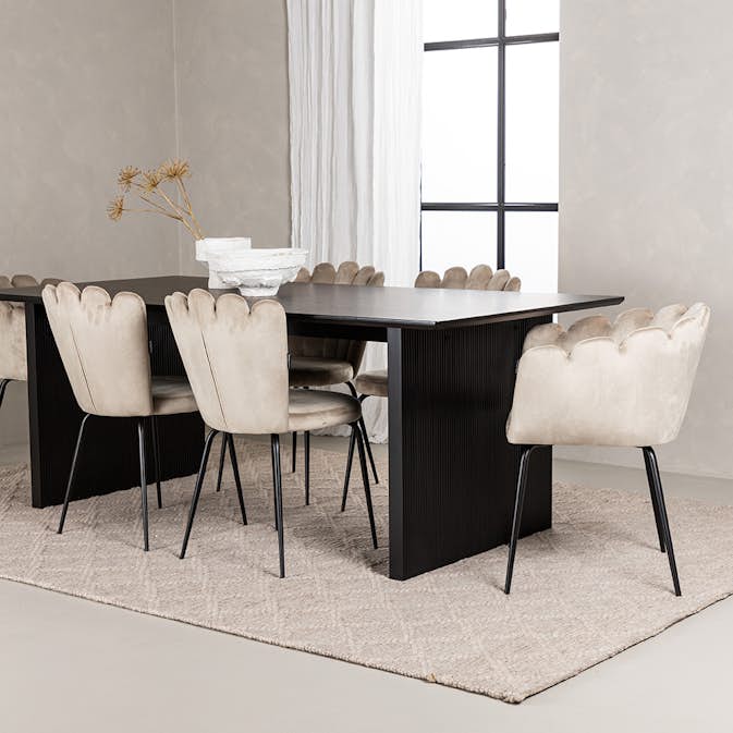 Matgrupp Venture Home Vail med 4 Limhamn Light Stolar