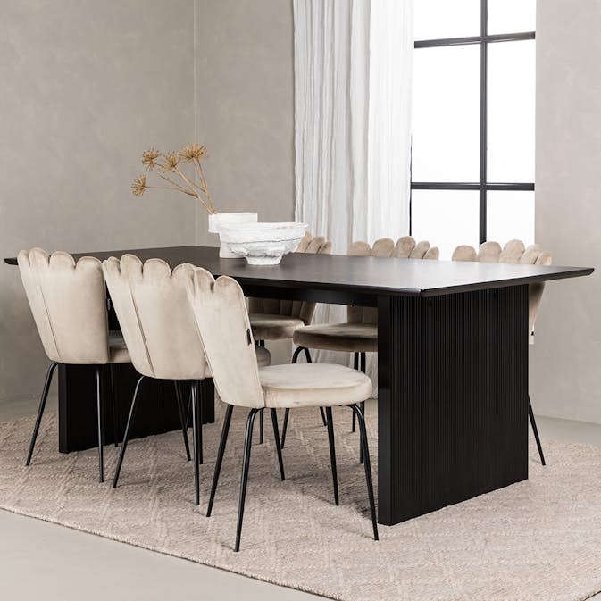 Matgrupp Venture Home Vail med 6 Limhamn Light Stolar