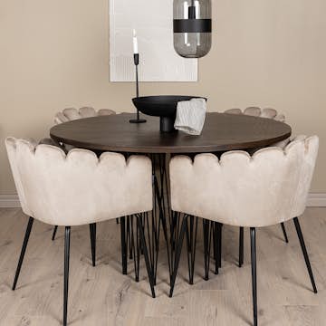 Matgrupp furniture/fashion Stone med 4 Limhamn Stolar Runt