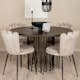Matgrupp furniture/fashion Stone Ø120 cm med 4 Limhamn Light Stolar