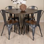 Matgrupp Venture Home Stone Rund med 4 Tempe Stolar