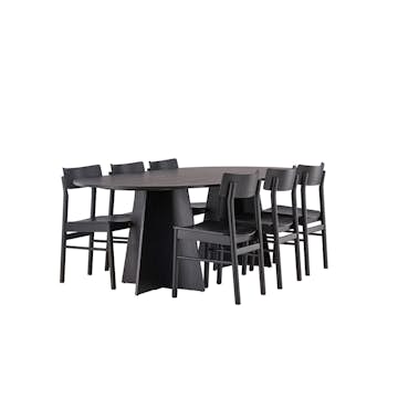 Matgrupp Venture Home Bootcut Oval med 6st Montros Matstolar