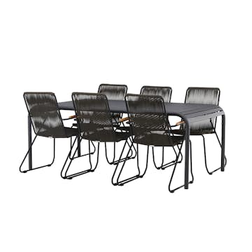 Matgrupp Venture Home Borneo Bord med 6 Bois Stolar