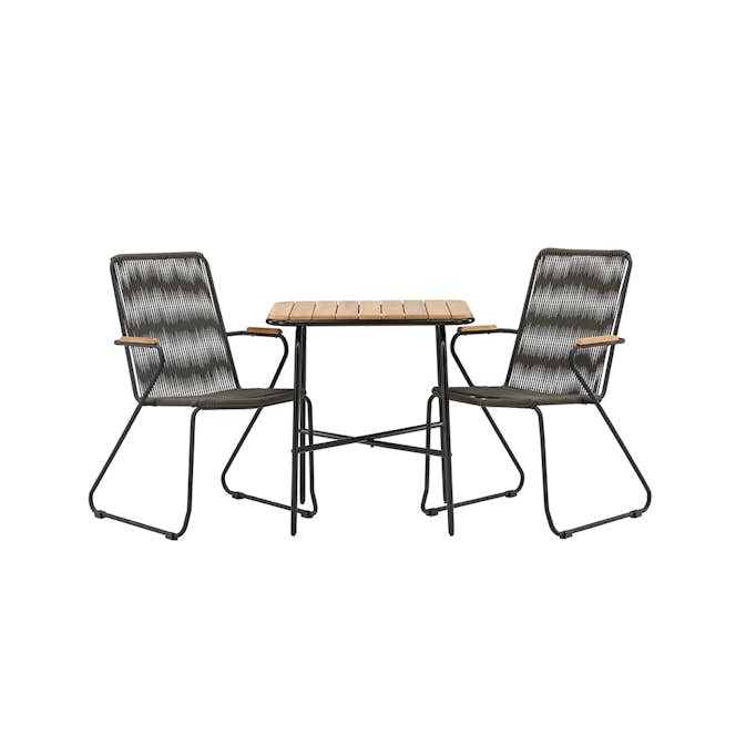 Cafégrupp Venture Home Holmbeck Bord med 2 Bois Trädgårdsstolar Utomhus