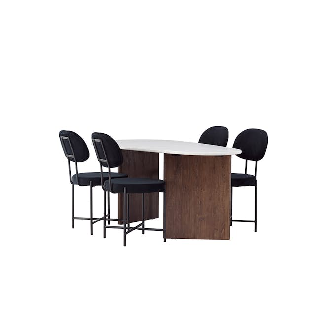 Matgrupp Venture Home Grönvik med 4 Stella Stolar