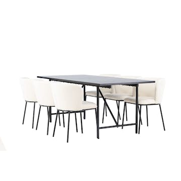 Matgrupp Venture Home Astrid med 6 Edina Stolar