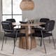 Matgrupp Venture Home Lanzo Runt Matbord Ø120 cm & 4 Yesterday Stolar i Boucle