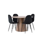 Matgrupp Venture Home Lanzo med 4 Polar Sammet Stolar