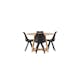 Matgrupp Venture Home Yakidon Ø120 cm med 4 st Zeno stolar