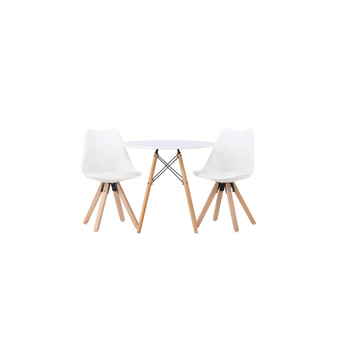 Matgrupp Venture Home Danburi Ø60 cm med 2 st Zeno stolar
