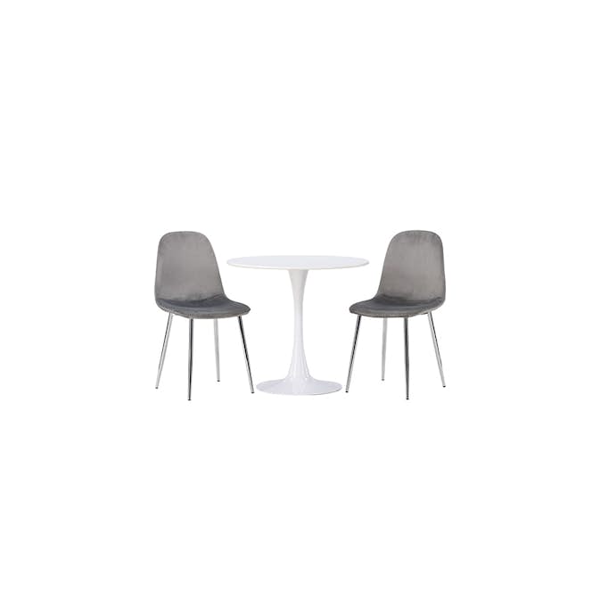 Matgrupp Venture Home Hamden Ø80 cm med 2 st Eva stolar