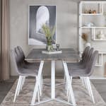 Matgrupp Venture Home Marina Matbord Grå 180 cm & 6st Polar Stolar