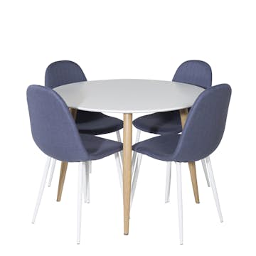 Matgrupp Venture Home Polar Ø100 cm med 4st Plaza Matstolar