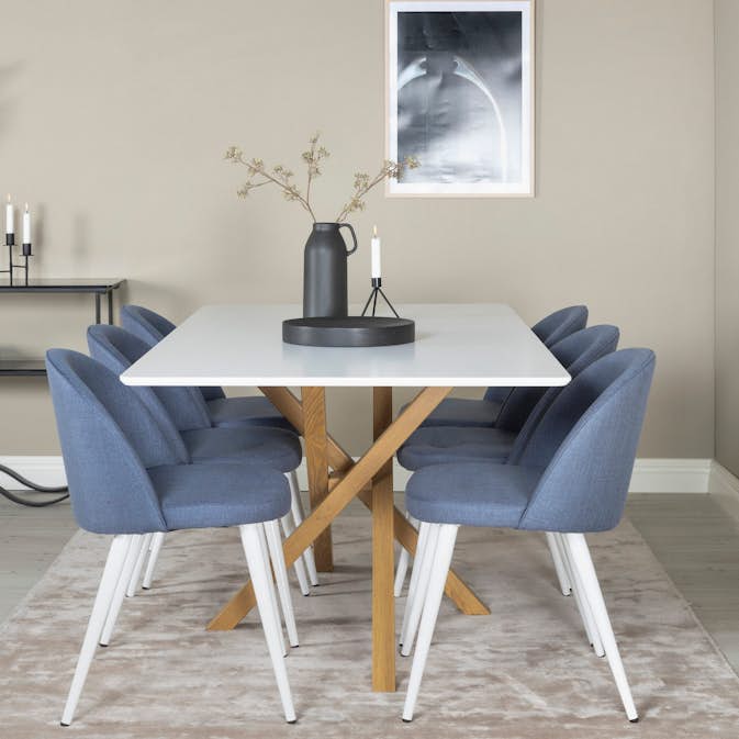 Matgrupp Venture Home Piazza med 6st Velvet Stolar