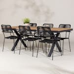 Trädgårdsgrupp Venture Home Garcia med 6 Lindos Trädgårdsstolar