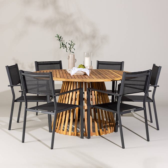 Trädgårdsgrupp Venture Home Tucumán med 6 Copacabana Stolar