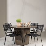 Trädgårdsgrupp Venture Home Santa Fe med 4 Lindos Trädgårdsstolar