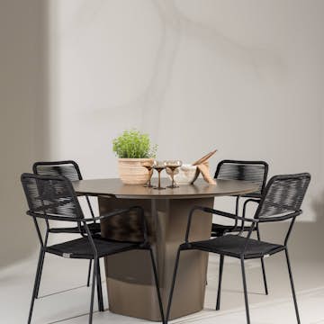 Trädgårdsgrupp Venture Home Santa Fe med 4 Lindos Trädgårdsstolar