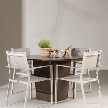 Trädgårdsgrupp Venture Home Santa Fe med 4 Copacabana Stolar