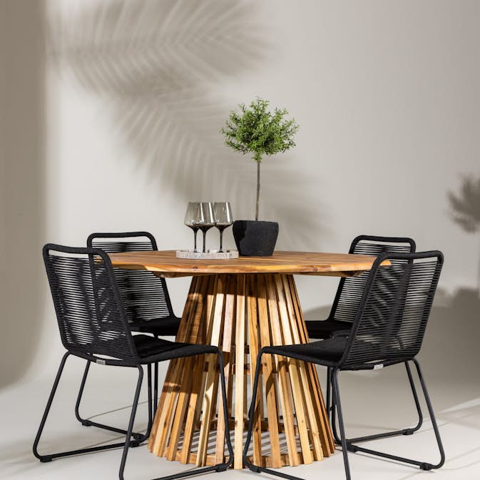 Trädgårdsgrupp Venture Home Lumpur med 4 Lindos Trädgårdsstolar