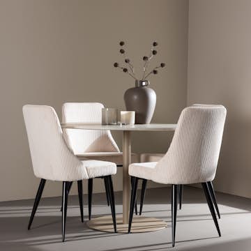 Matgrupp Venture Home Lycke Ø110 med 4 st Leone Stolar