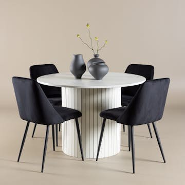 Matgrupp Venture Home Härön Ø110 med 4 st Night Stolar