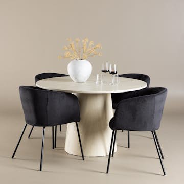 Matgrupp Venture Home Lanzo Ø120 med 4 st Berit Stolar