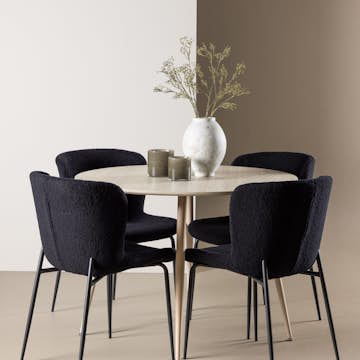 Matgrupp Venture Home Plaza Ø100 med 4 st Modesto Stolar