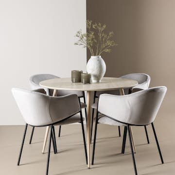 Matgrupp Venture Home Plaza Ø100 med 4 st Evelina Stolar
