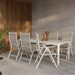 Trädgårdsmatgrupp Venture Home Giardini Matbord Beige med 6 st Break Trädgårdsstolar Beige